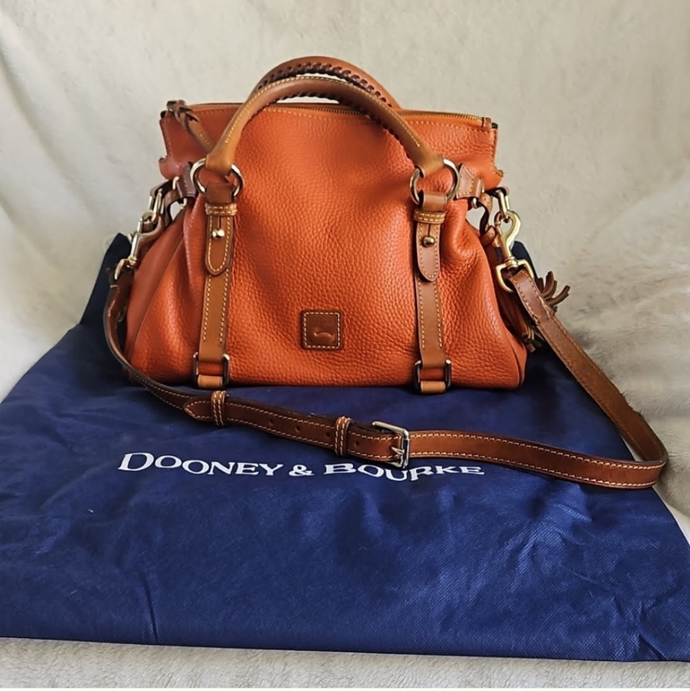 Dooney & Bourke Tan Leather Satchel with Structured Design
